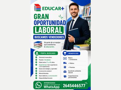  Ediciones Educar busca vendedores 